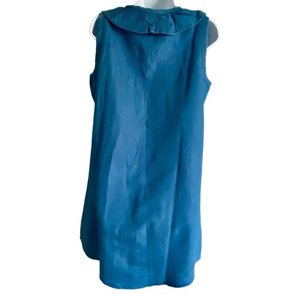 River & Rose Denim Lace up Ruffle Sleeveless Dress with Pockets Medium - Picture 8 of 10